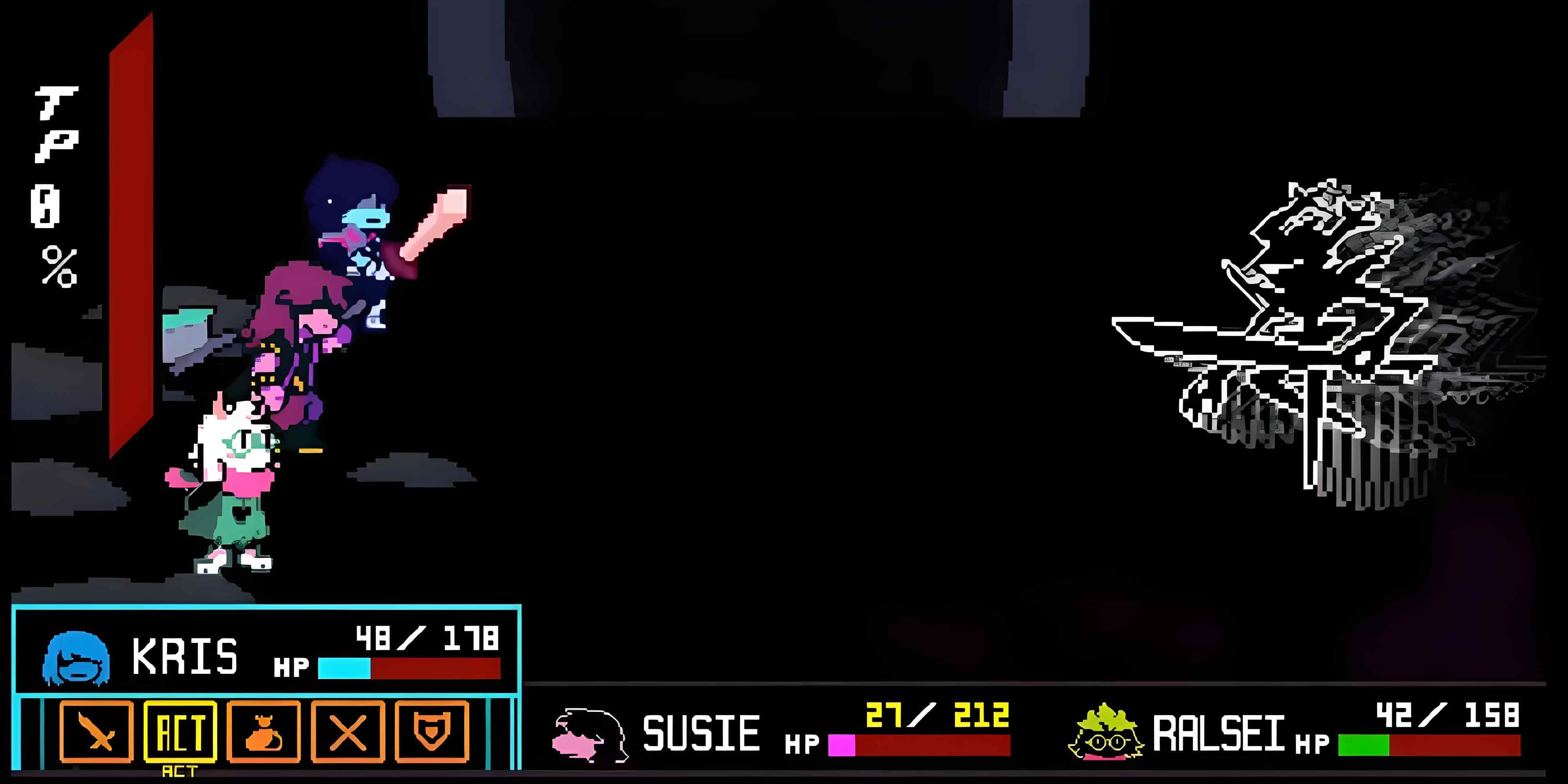 Fighting Roaring Knight in Deltarune